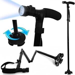 Canne Pliante Médicale avec Éclairage LED ✨🚶‍♂️