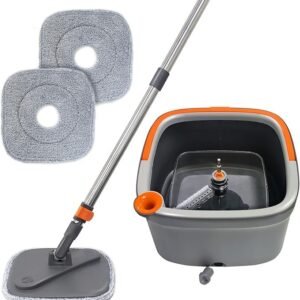 🪣🧼 Seau de Nettoyage + 2 Serpillières
