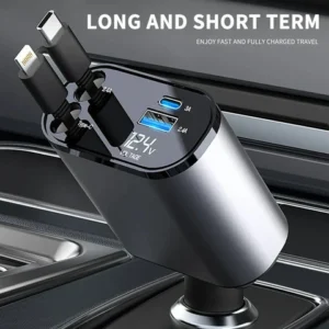 Chargeur Voiture Rétractable 4 en 1