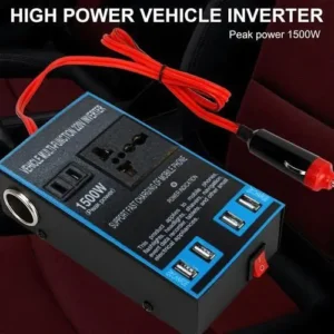 🚗🔌 Convertisseur de voiture multifonction 1500W – 12V/24V vers 220V