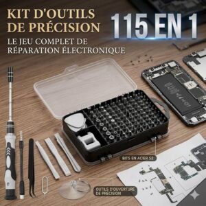 🔧 Kit Tournevis de Précision 115 Pièces