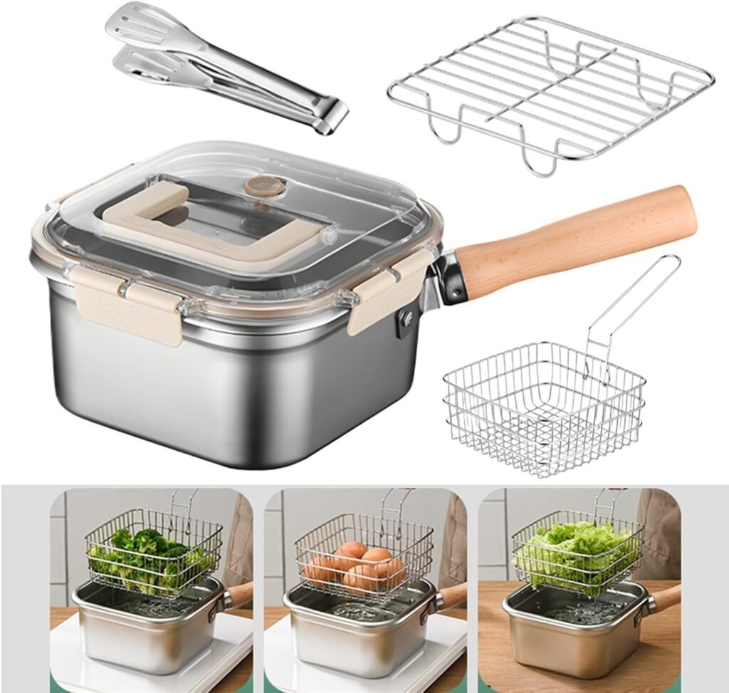 🍳 Poêle à Friture avec Panier – Set de Cuisson Multifonction