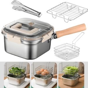 🍳 Poêle à Friture avec Panier – Set de Cuisson Multifonction