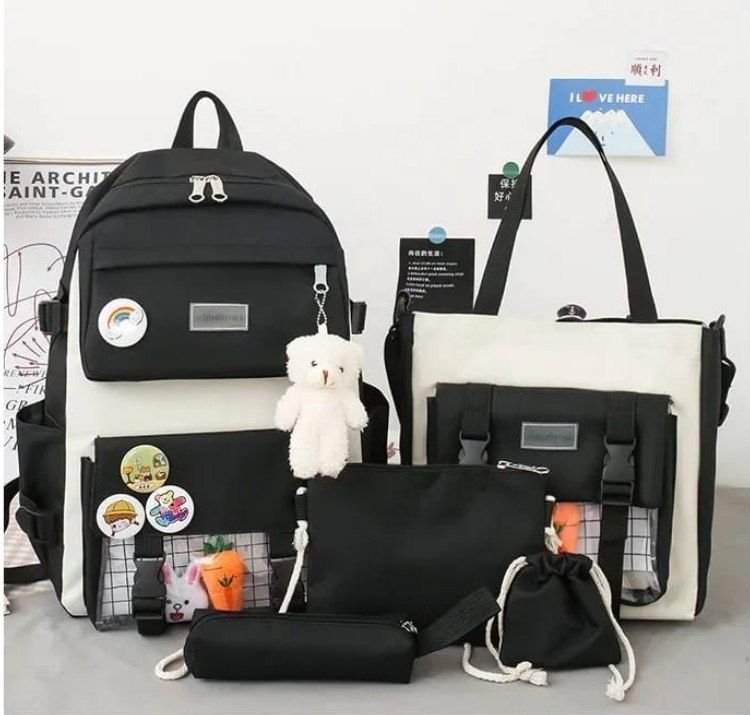 Ensemble Sac à Dos 5 Pièces – Scolaire & Voyage